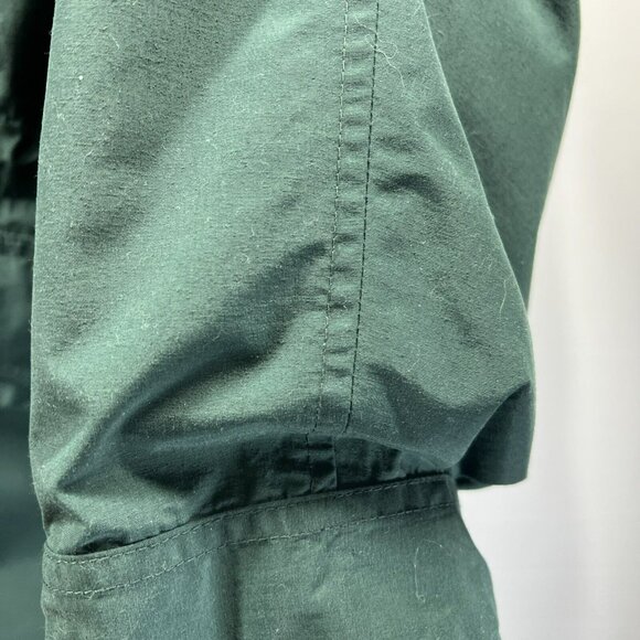 Vintage Eddie Bauer Men' Down Lined Parka Jacket Size L Solid Green Zip Pockets - Picture 5 of 15